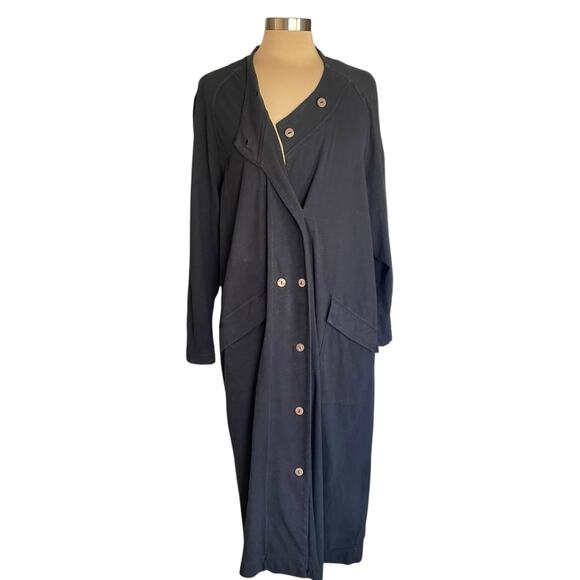 Intimately Free People Until Now Maxi Cardigan Black Knit Sz M Oversized Casual - Picture 2 of 13